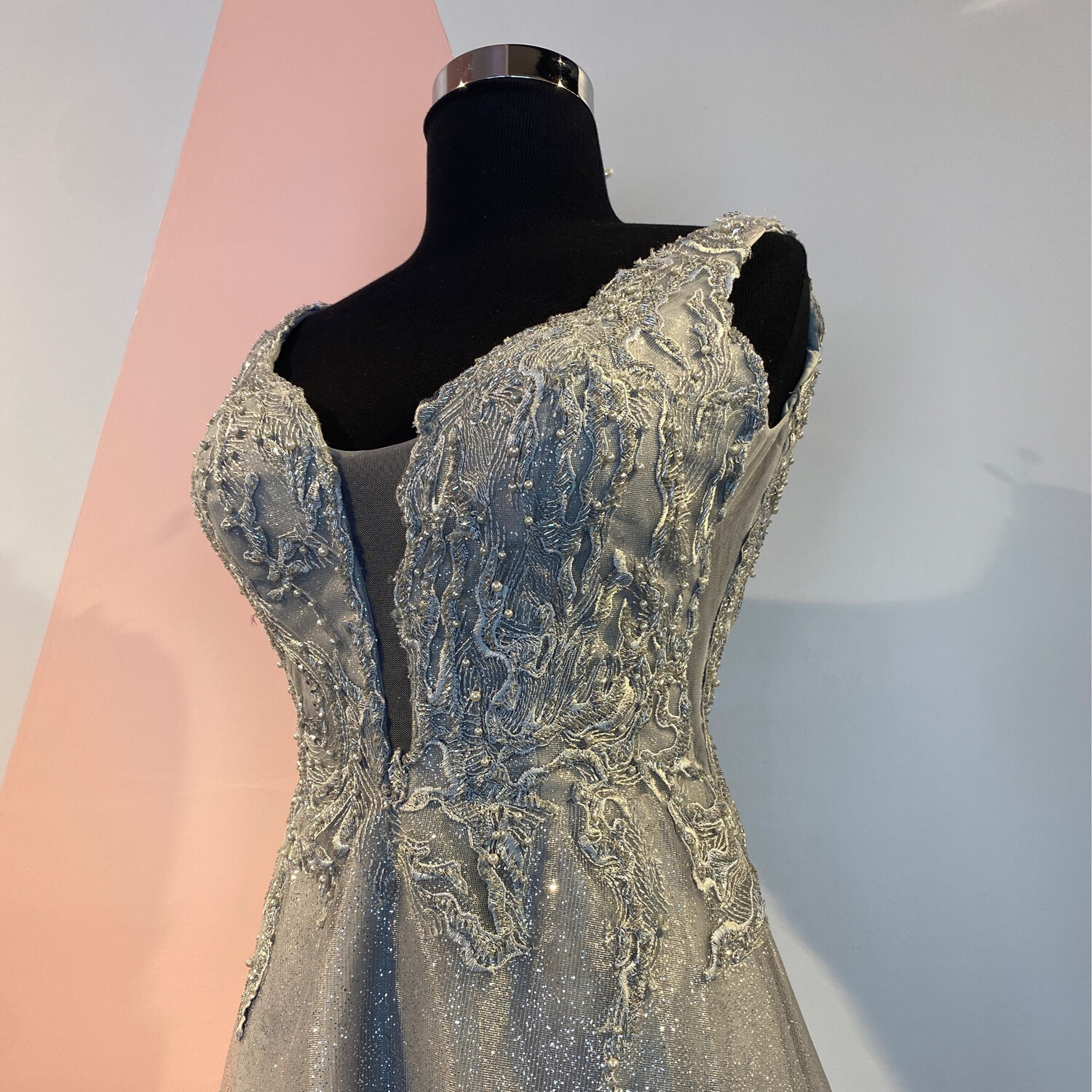 PRECIO REBAJADO -	Vestido	color	Silver		de	Talla: 	8