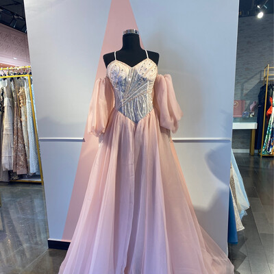 VESTIDO LARGO 	COLOR	ROSADO	TALLA:	42	EU	o	10	US