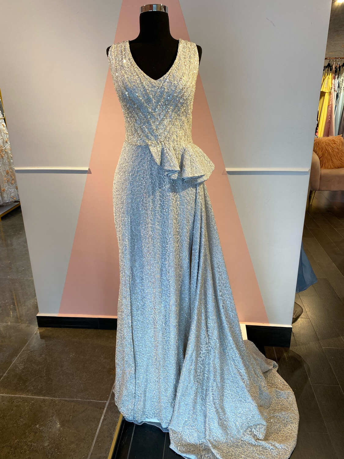 Vestido largo Dusty Blue - talla 46