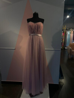 VESTIDO LARGO 	COLOR	ROSADO	PINK	DE	TALLA:	46	EU	/	14	US