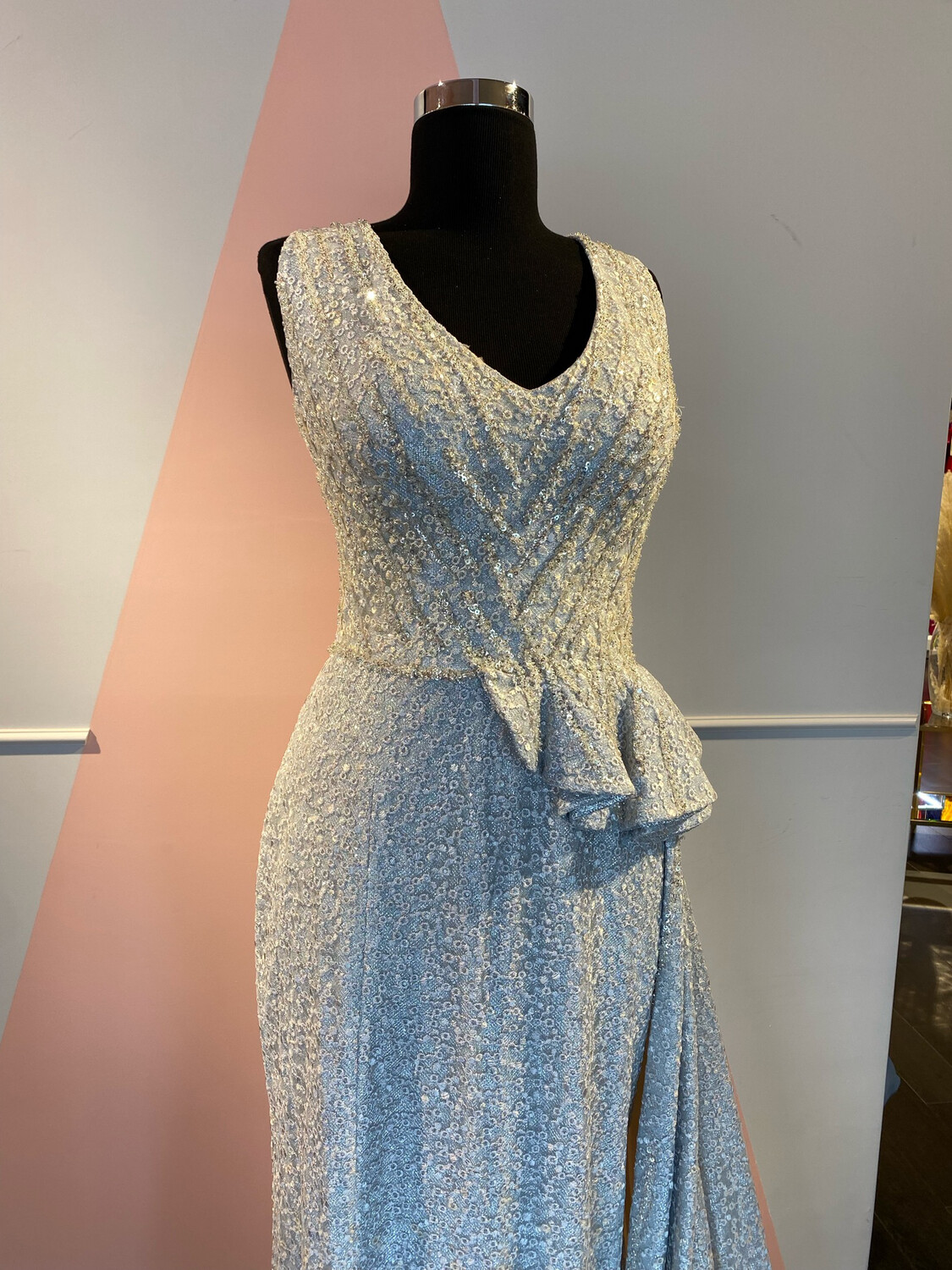 Vestido largo Dusty Blue - talla 46