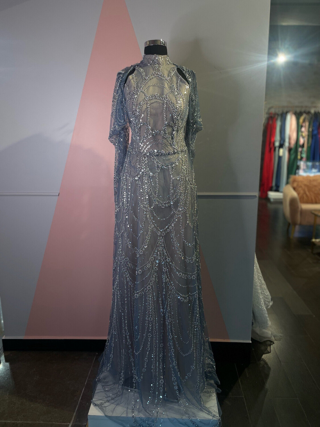 Vestido Largo Silver  size 44