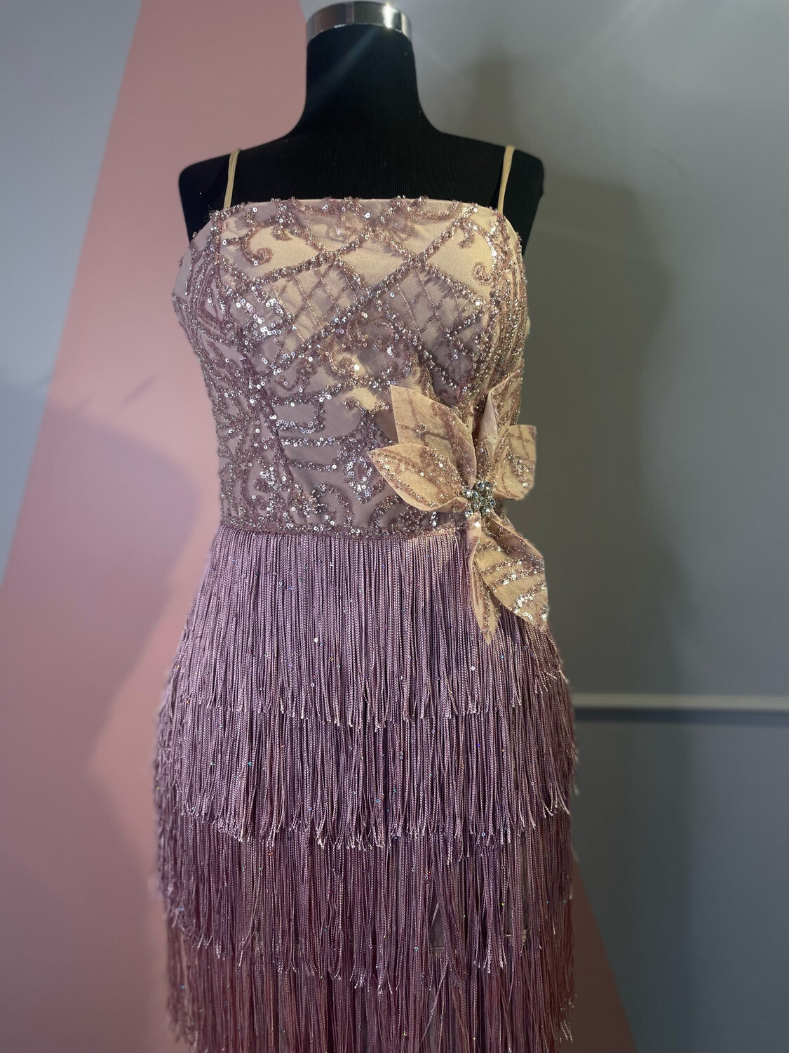 Vestido Largo,	Rosado	,Talla	42