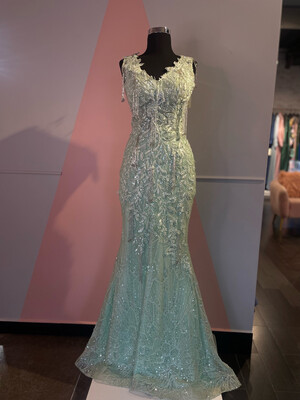 Vestido largo menta sz 42