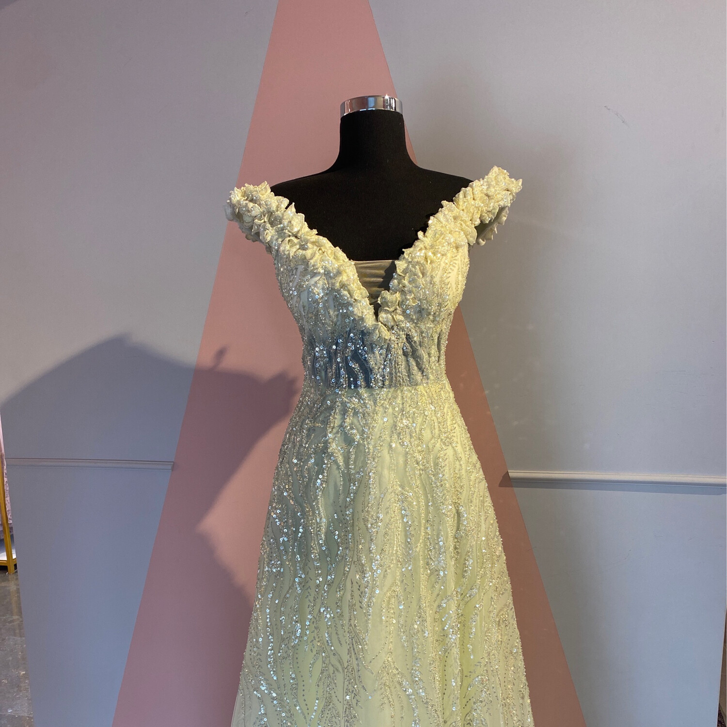 Vestido Largo - Amarillo - Talla 44 EU / 12  USA