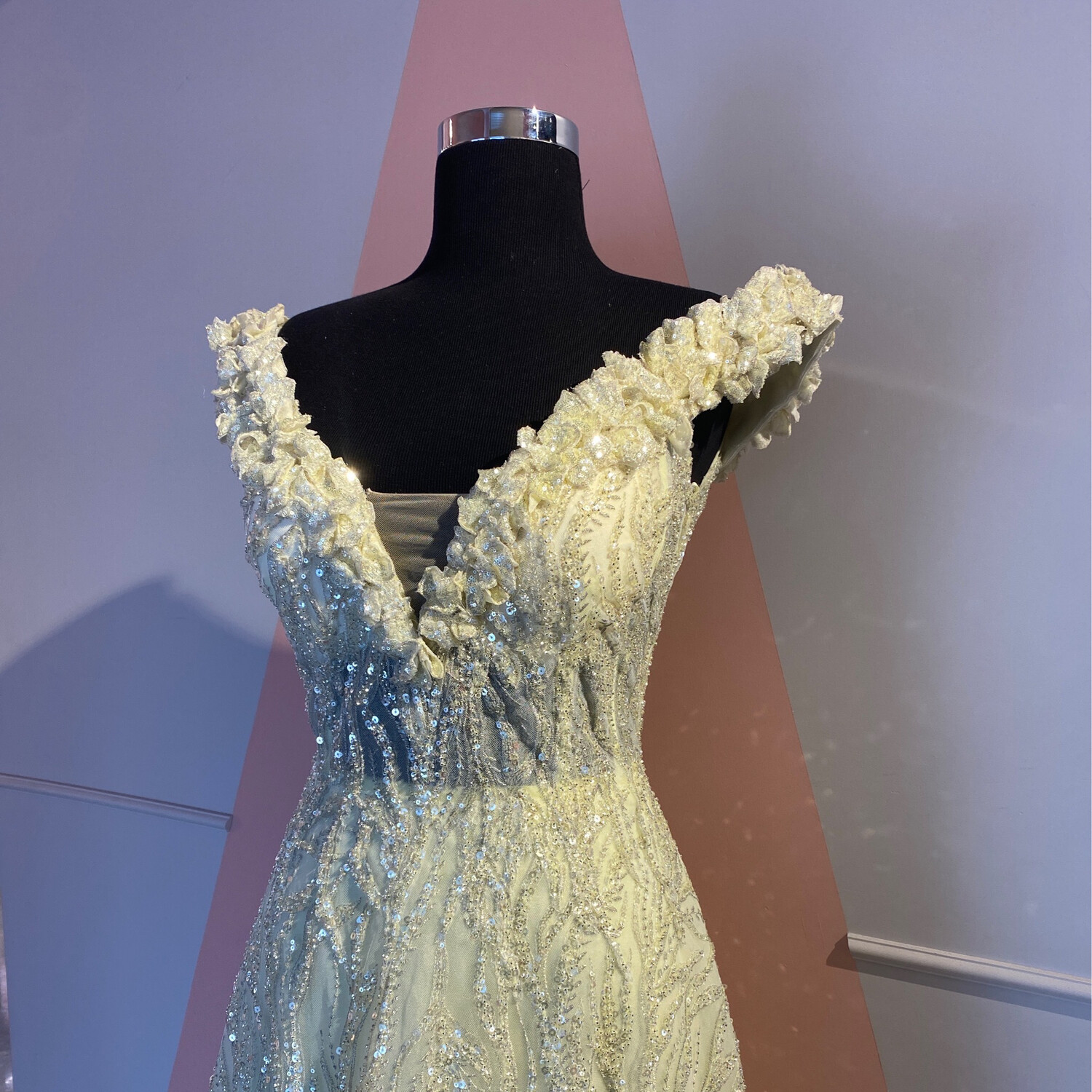 Vestido Largo - Amarillo - Talla 44 EU / 12  USA
