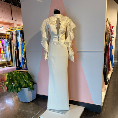 Vestido Largo,	Beige	,Talla	40