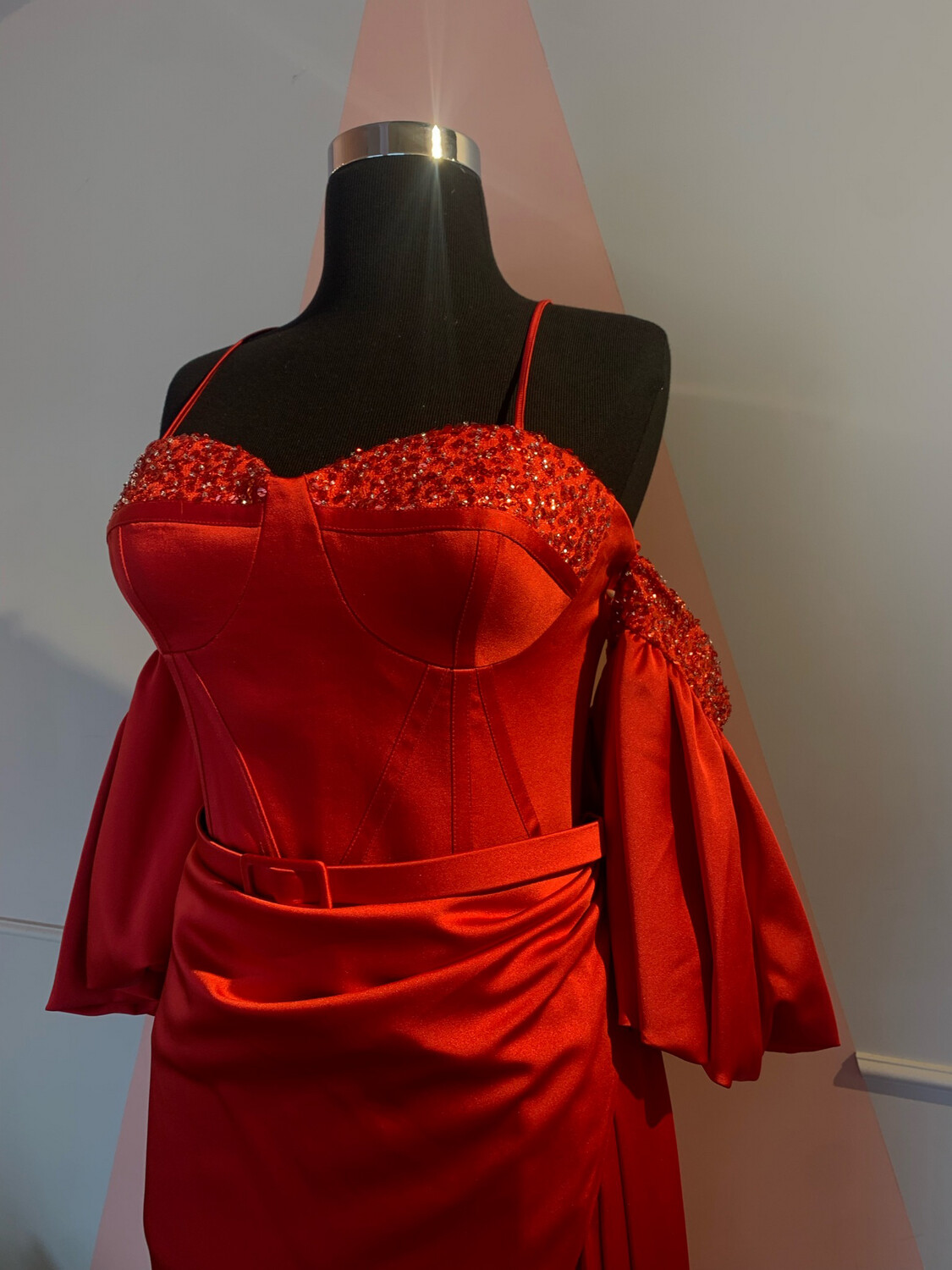Vestido Largo,	Rojo	,Talla	44