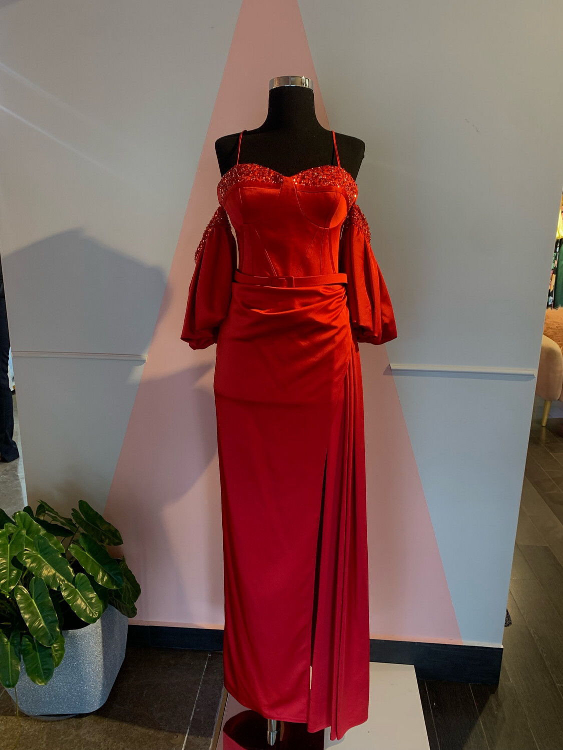 Vestido Largo,	Rojo	,Talla	44