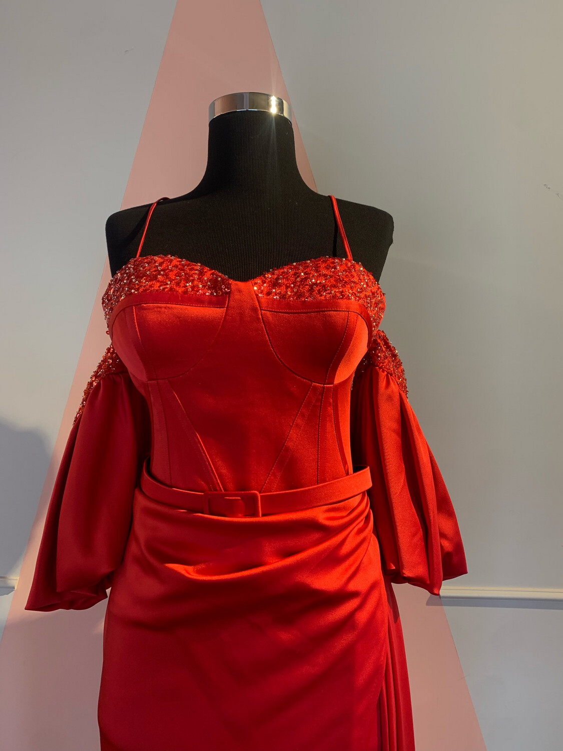 Vestido Largo,	Rojo	,Talla	44