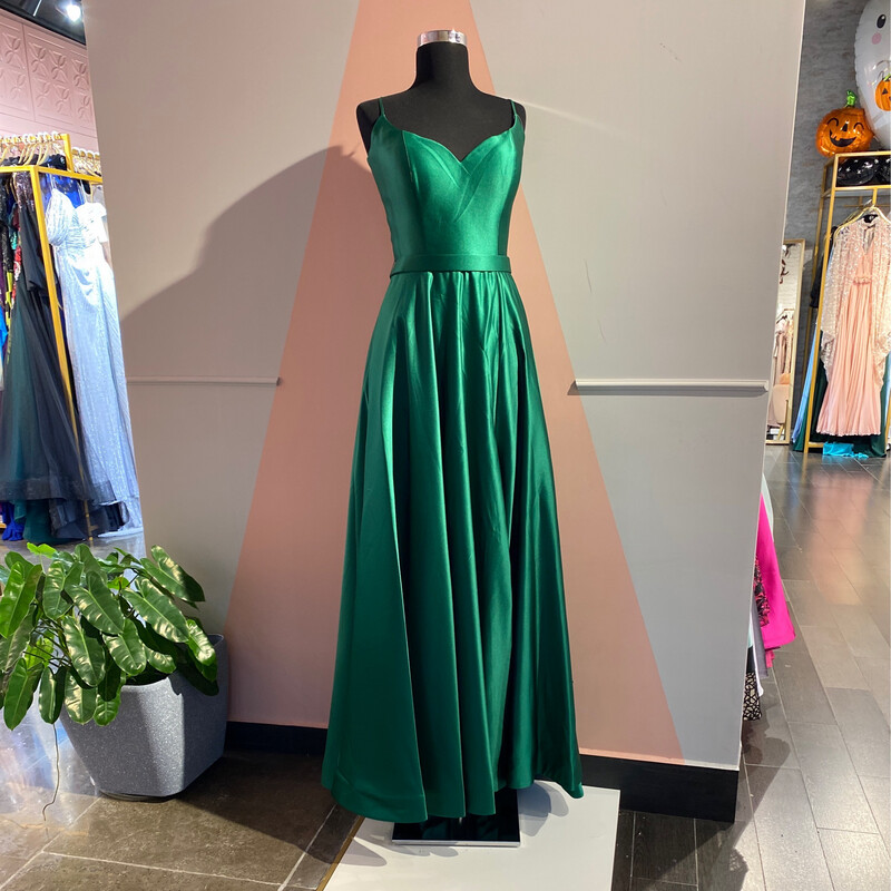 Vestido- Largo- Verde- Size: 10