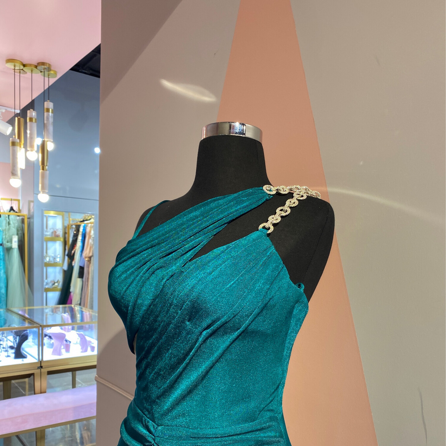 Vestido Largo,	Verde Petroleo	,Talla	40