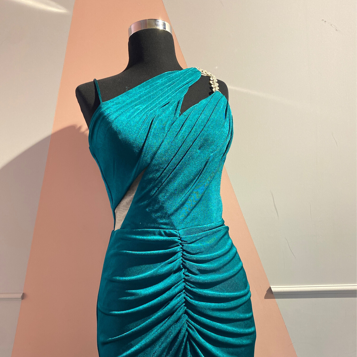 Vestido Largo,	Verde Petroleo	,Talla	40