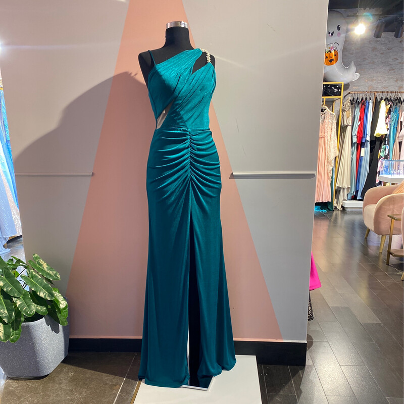 Vestido Largo,	Verde Petroleo	,Talla	40