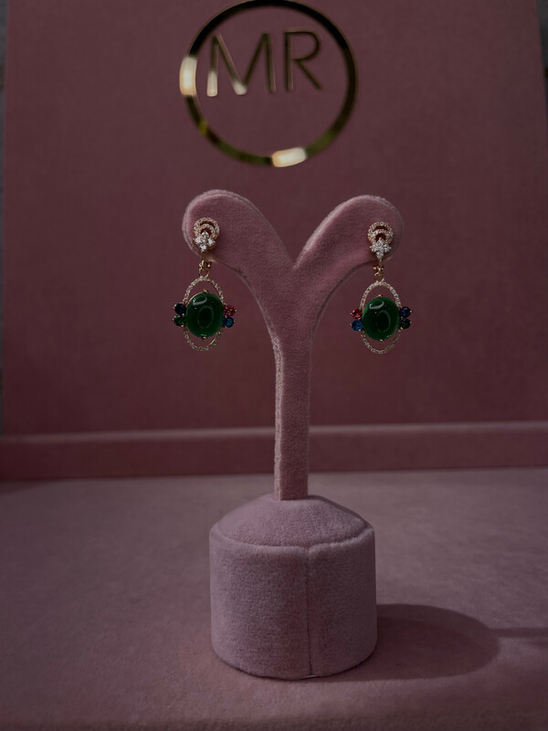 Aretes Largos Esmeralda