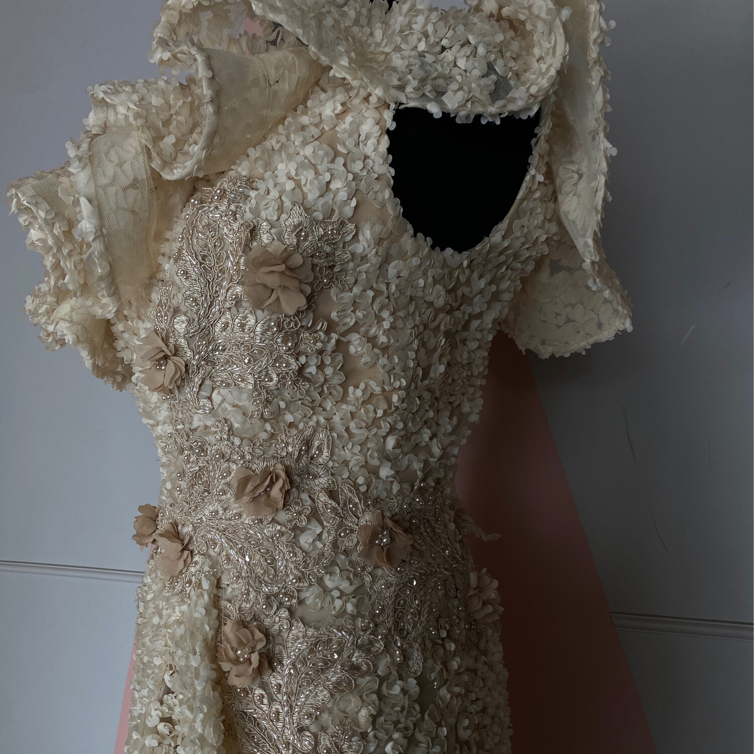 Vestido Largo,	Beige	,Talla	42