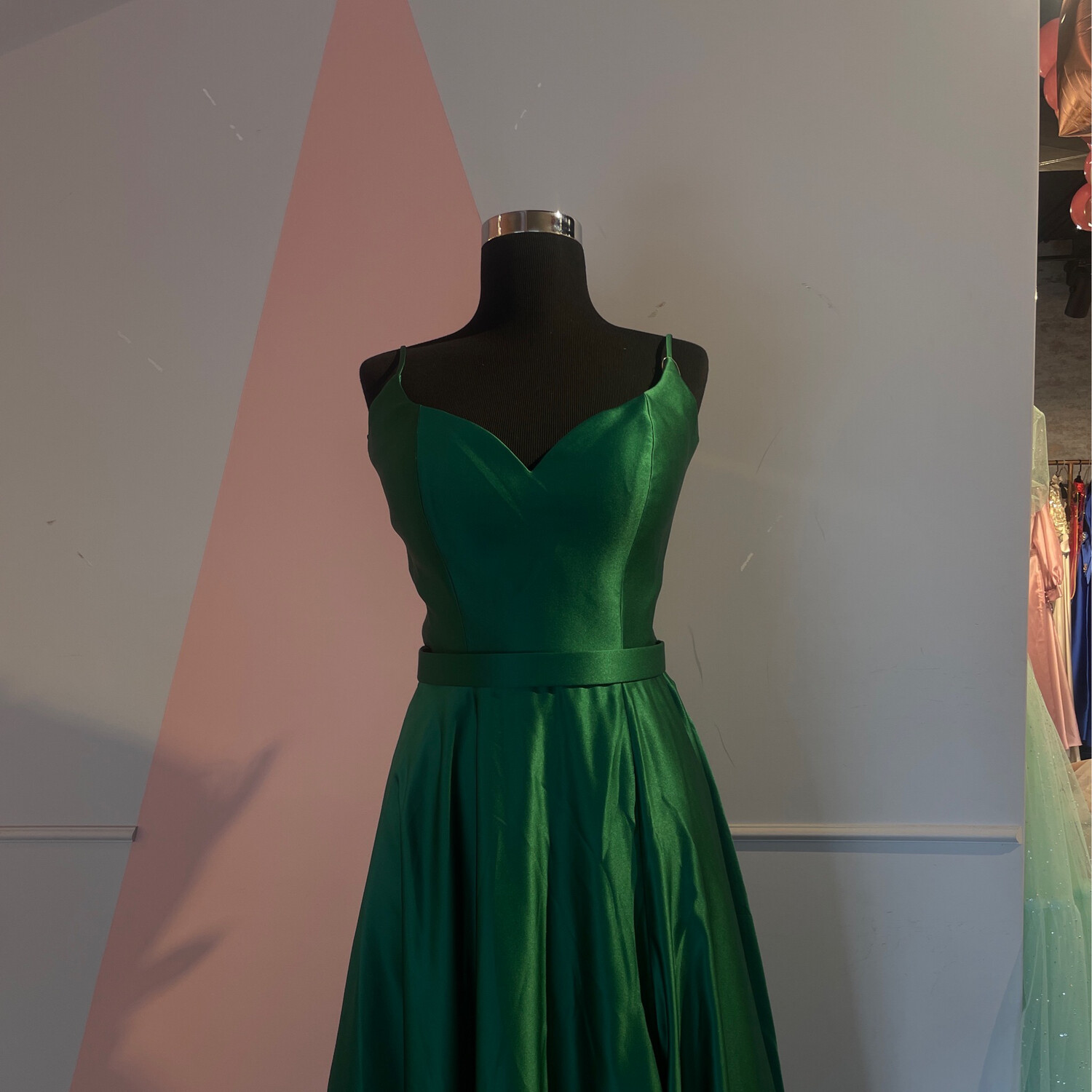 VESTIDO LARGO VERDE ESMERALDA