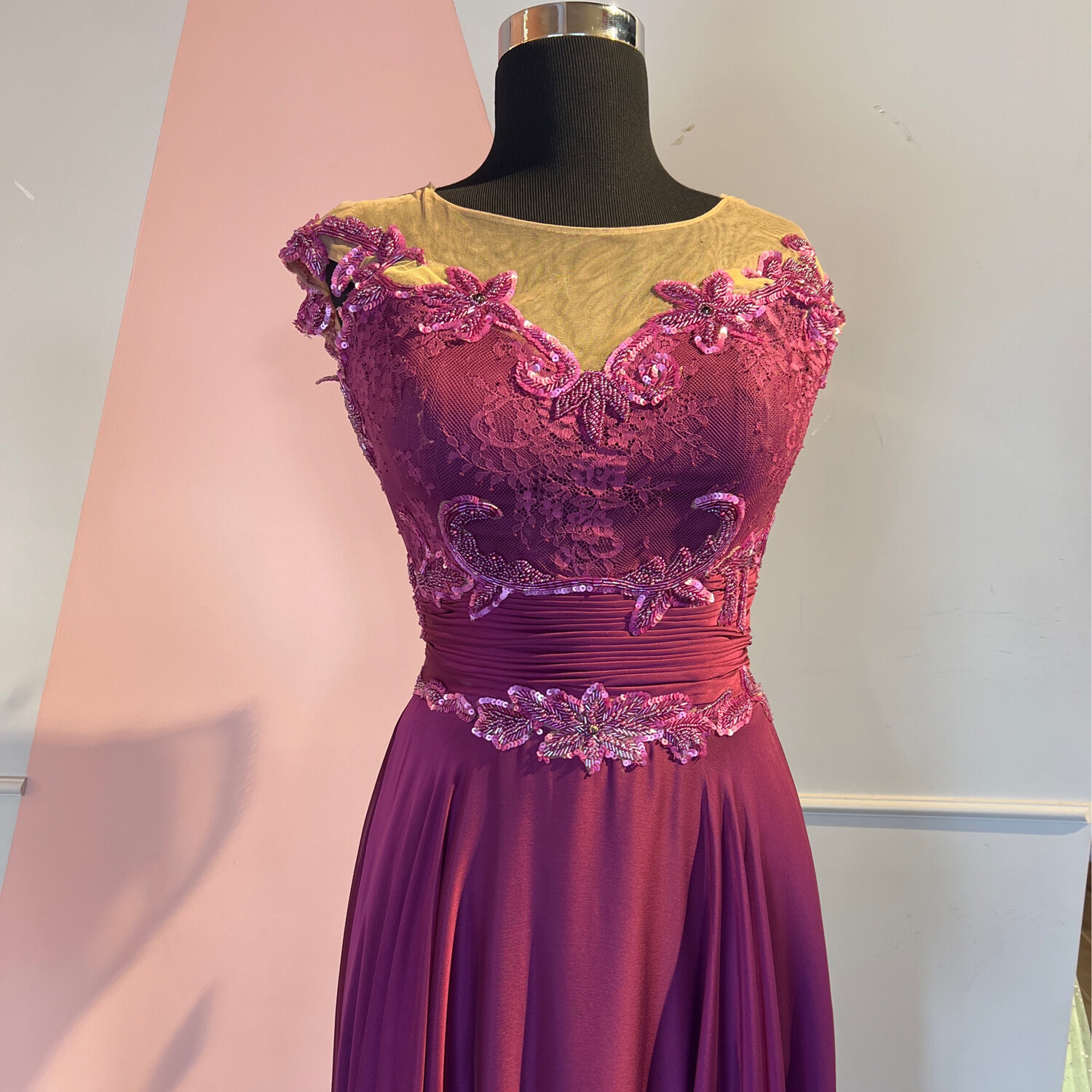 Vestido Largo,	Morado 	,Talla	38