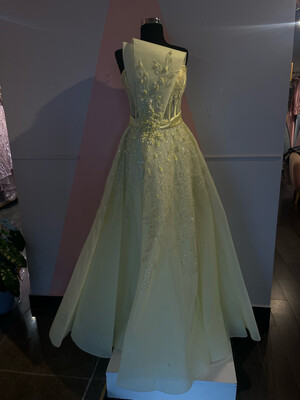 VESTIDO LARGO 	COLOR	AMARILLO 	(YELLOW)	DE	TALLA:	38	EU	/	6	US