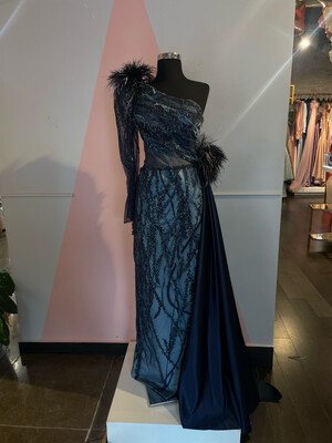 VESTIDO LARGO 	COLOR	AZUL TURQUEZA	BLUE TURQUI	DE	TALLA:	44	EU	/	12	US