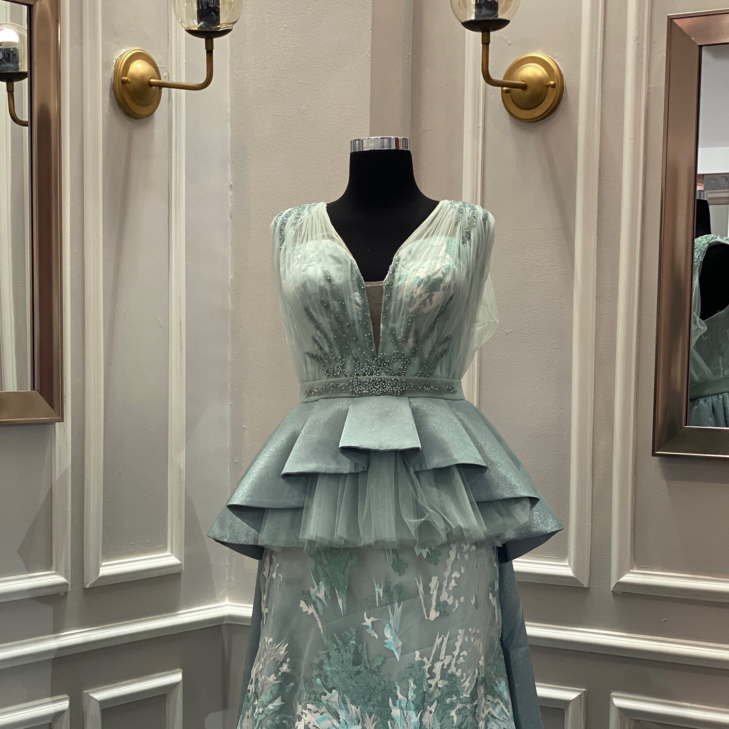 Vestido-Verde Aqua- Talla/50