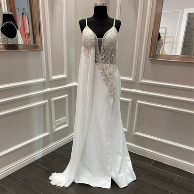 VESTIDO LARGO 	COLOR	BLANCO	TALLA:	44	EU	o	12	US