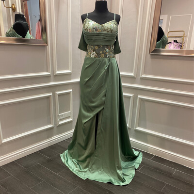 VESTIDO LARGO - VERDE MENTA - TALLA 48