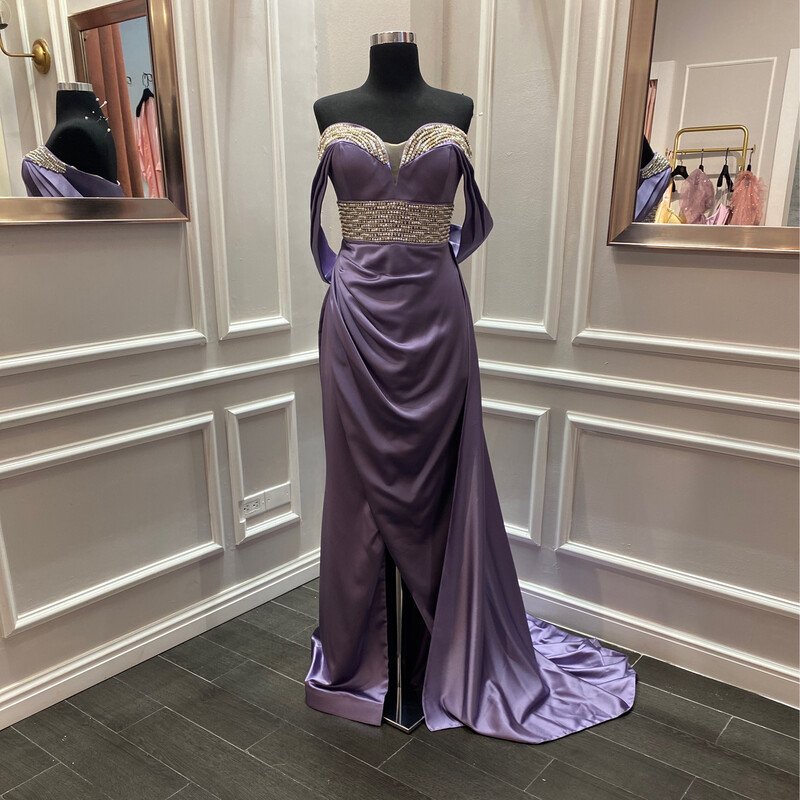 Vestido Largo,	Lila	,Talla	42