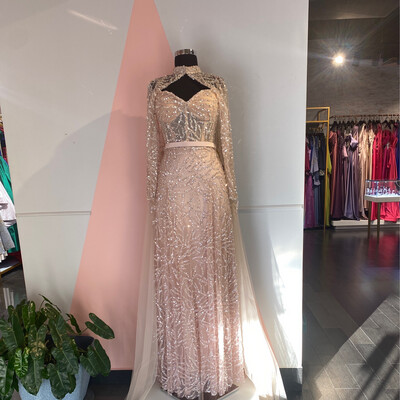 VESTIDO LARGO 	COLOR	ROSADO	PINK	DE	TALLA:	48	EU	/	16	US