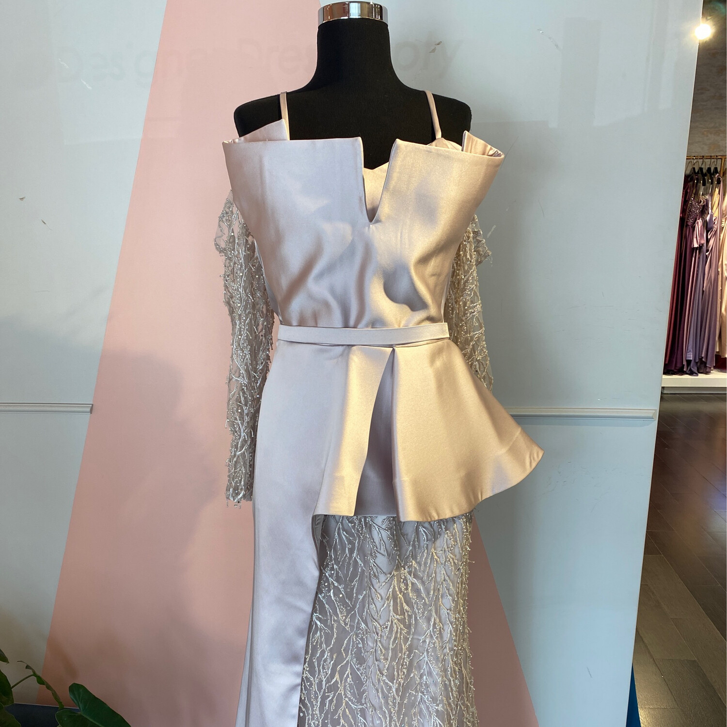Vestido Largo,	Rosado	,Talla	50