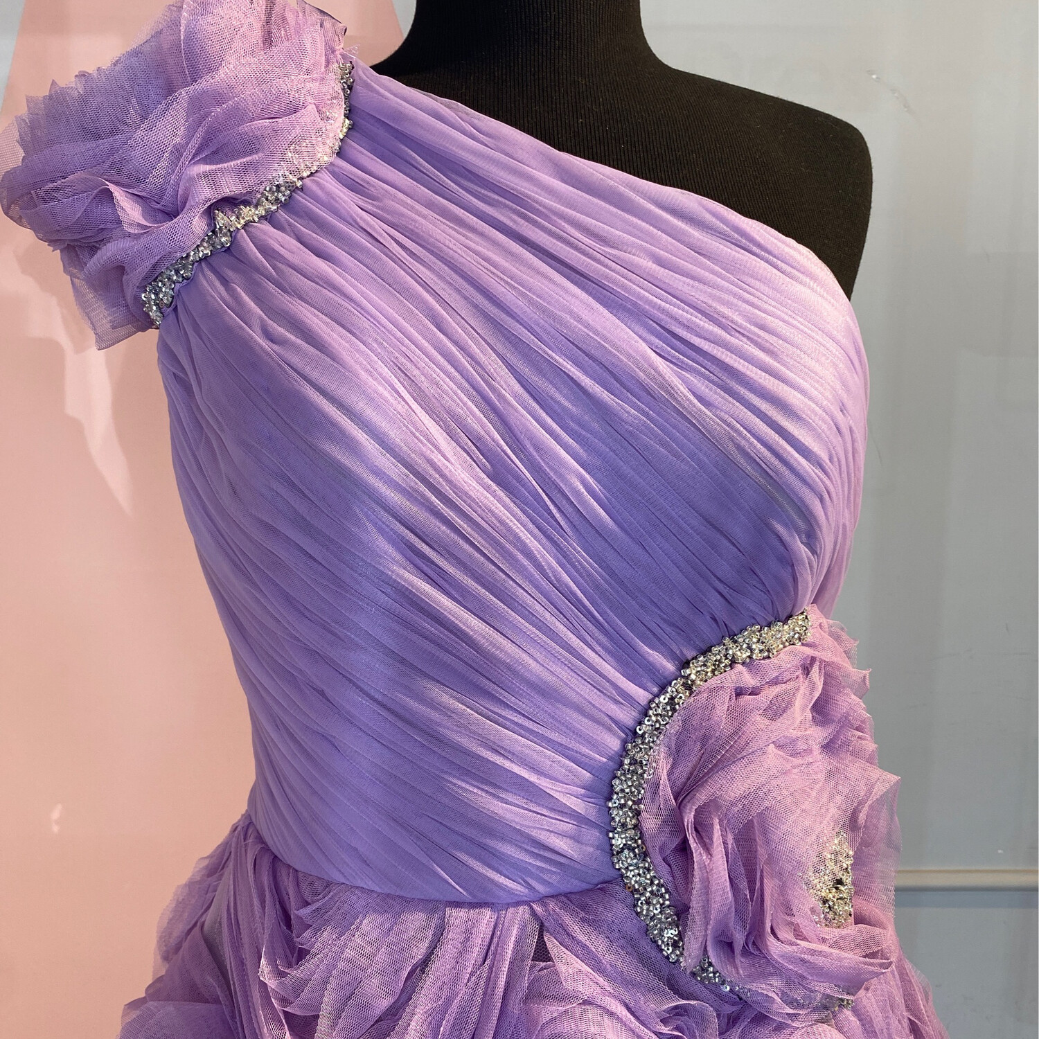 REBAJADO - VESTIDO LARGO 	COLOR	MORADO	TALLA:	44	EU	/	12	US