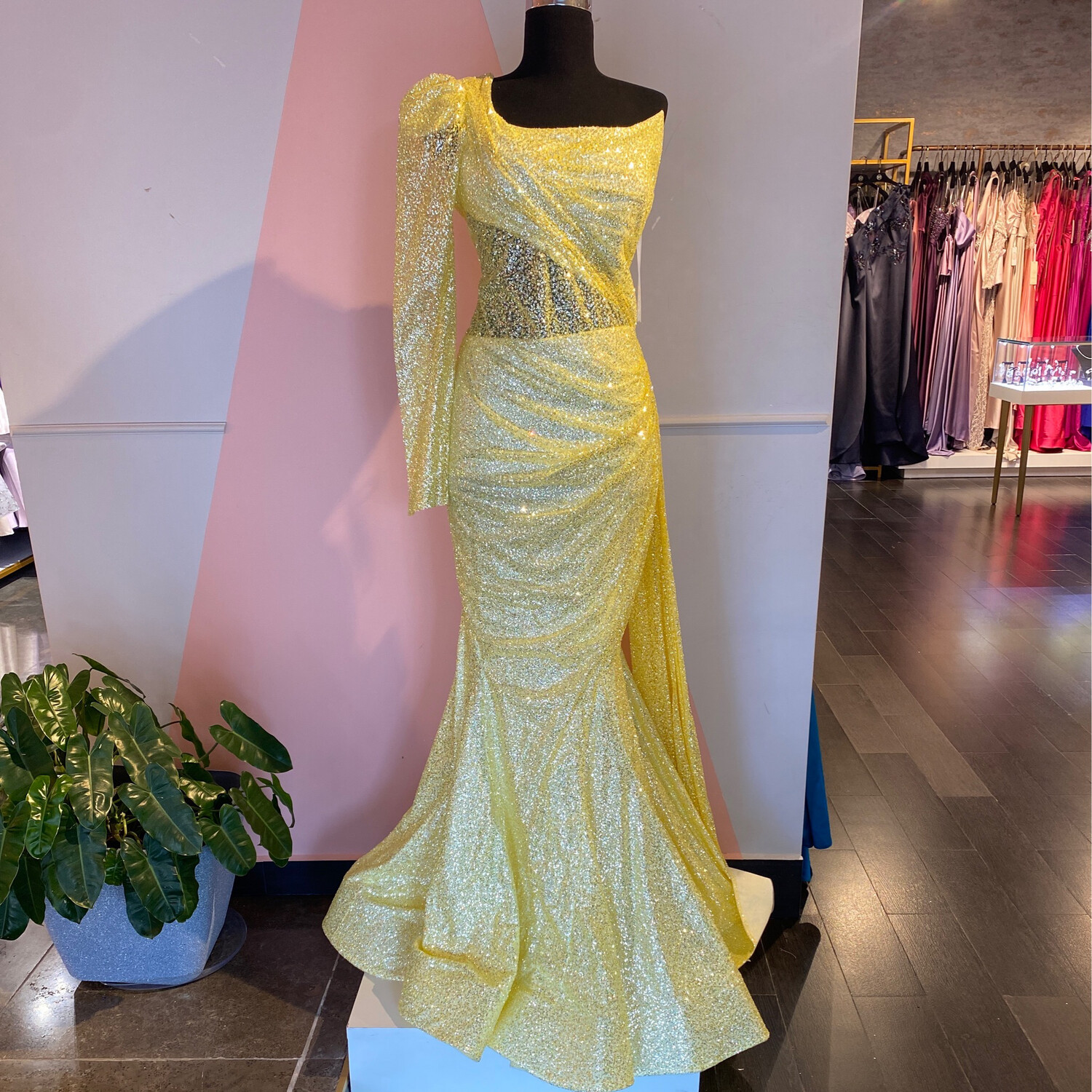 VESTIDO LARGO - AMARILLO - TALLA 46