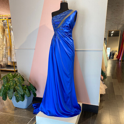 VESTIDO LARGO 	COLOR	AZUL ROYAL	TALLA:	44	EU	/	12	US