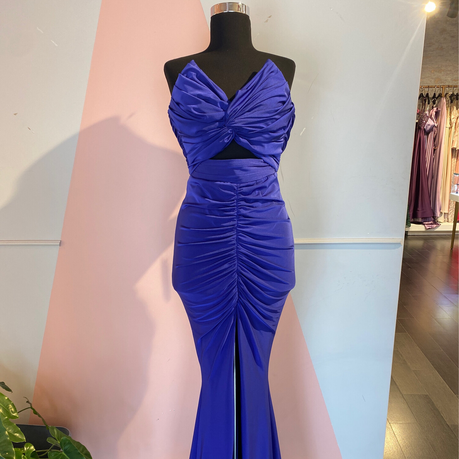 VESTIDO LARGO 	COLOR	AZUL 		DE	TALLA:	38	EU	/	6	US