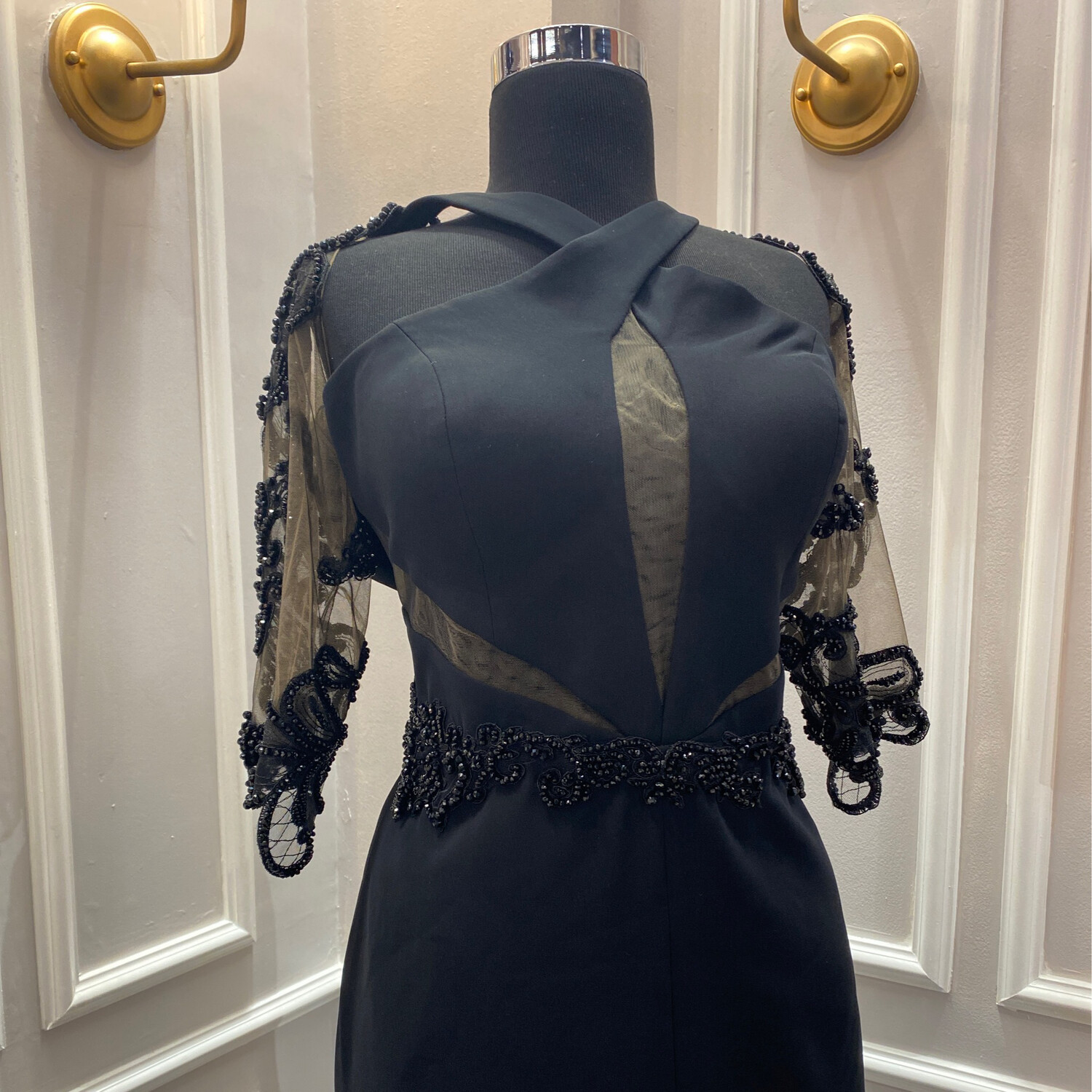 Vestido Largo,	Negro	,Talla	44