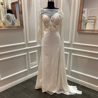 VESTIDO LARGO 	COLOR	BLANCO	(WHITE)	DE	TALLA:	44	EU	/	12	US