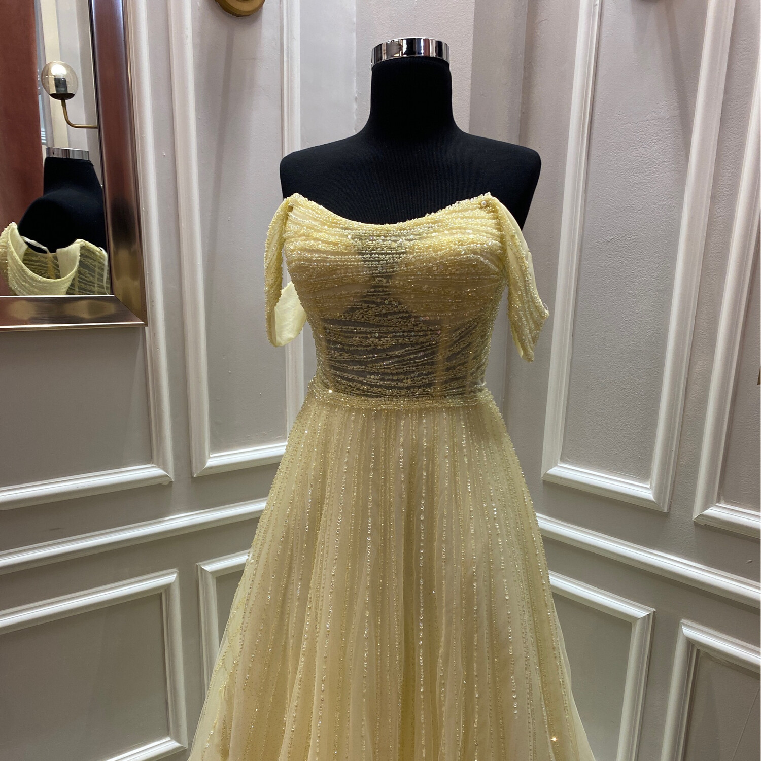 VESTIDO LARGO - AMARILLO - TALLA 42