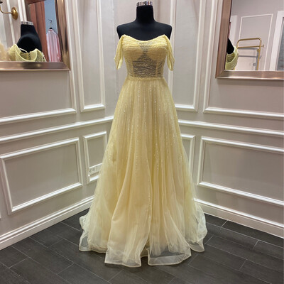 VESTIDO LARGO - AMARILLO - TALLA 42