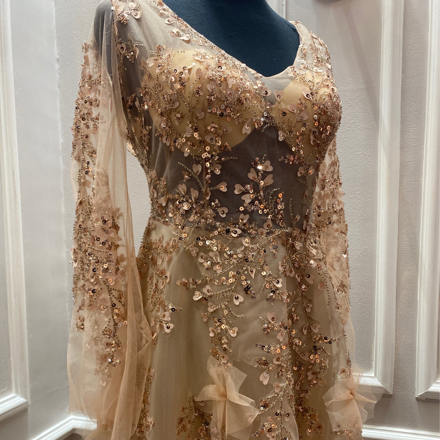 VESTIDO LARGO - ROSE GOLD - TALLA 48