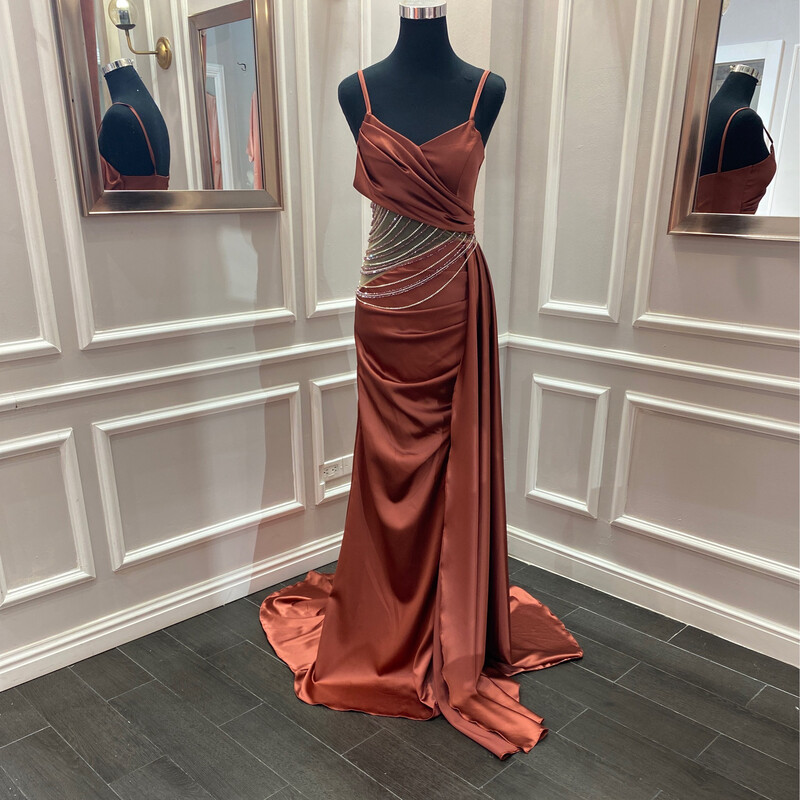 VESTIDO LARGO - VINO - TALLA 38