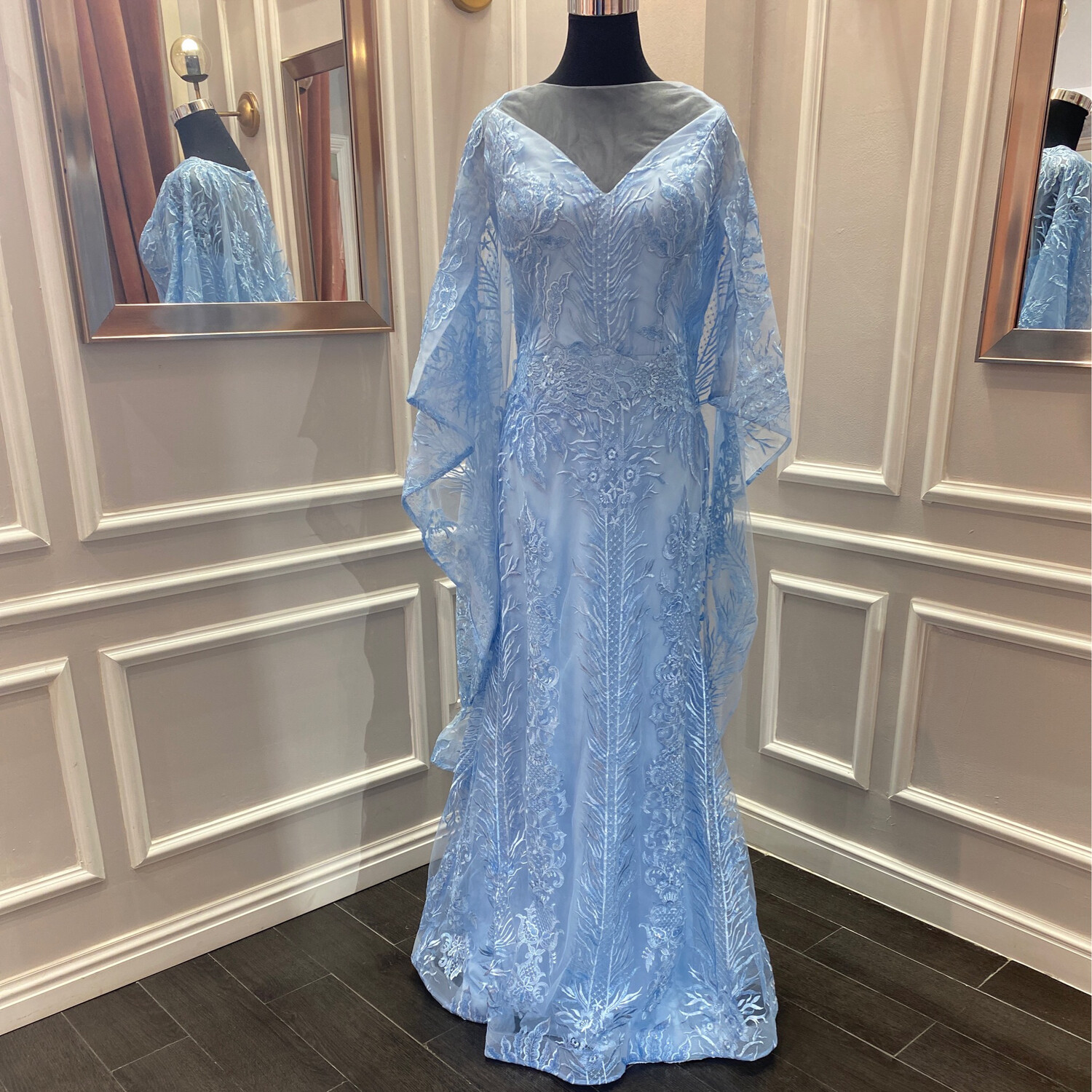 VESTIDO LARGO - CELESTE - TALLA 50