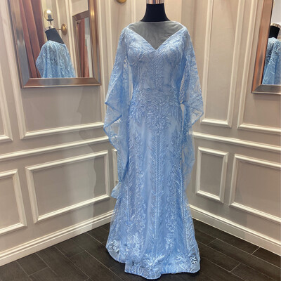 VESTIDO LARGO - CELESTE - TALLA 50