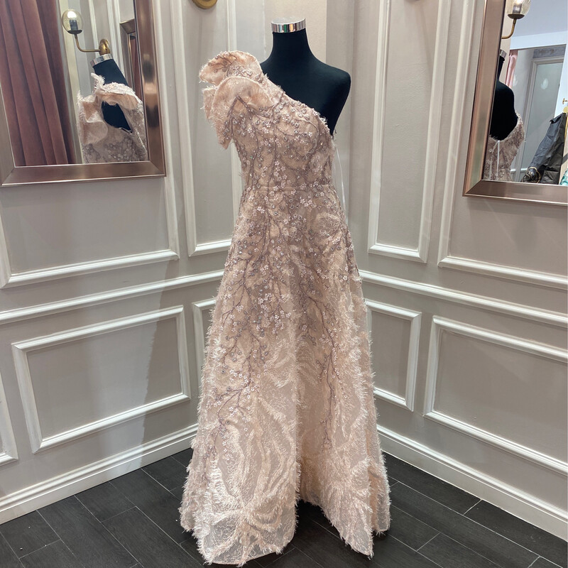 Vestido largo color rosado, talla 46 - L