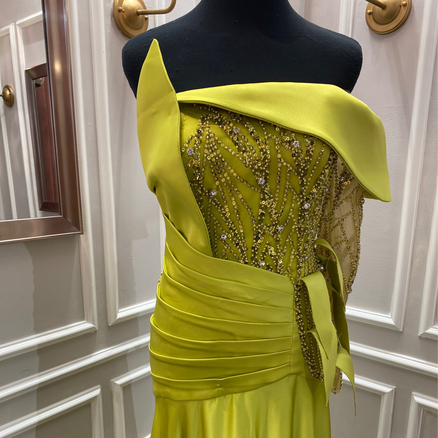 Vestido Largo,	Verde manzana	,Talla	42