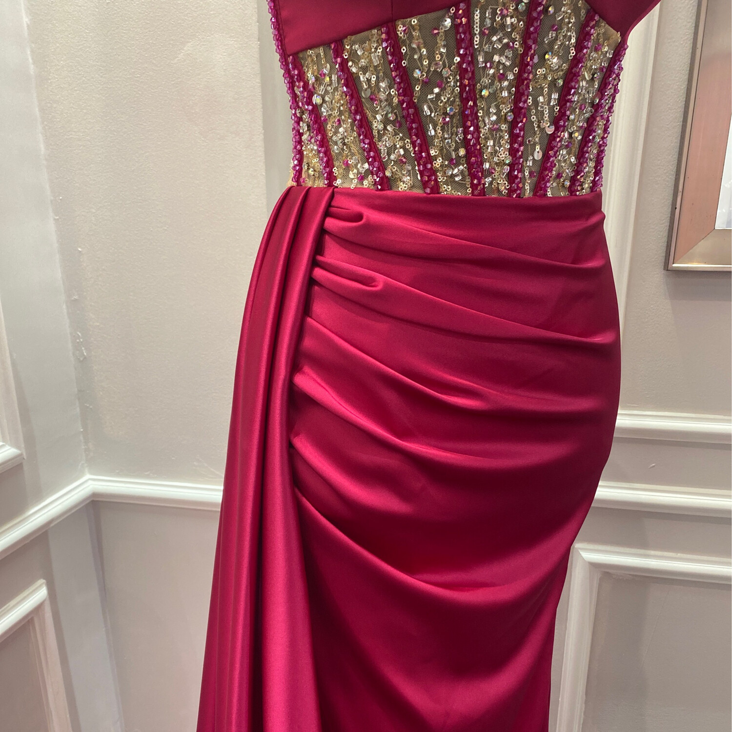 VESTIDO LARGO - ROSADO - TALLA 40