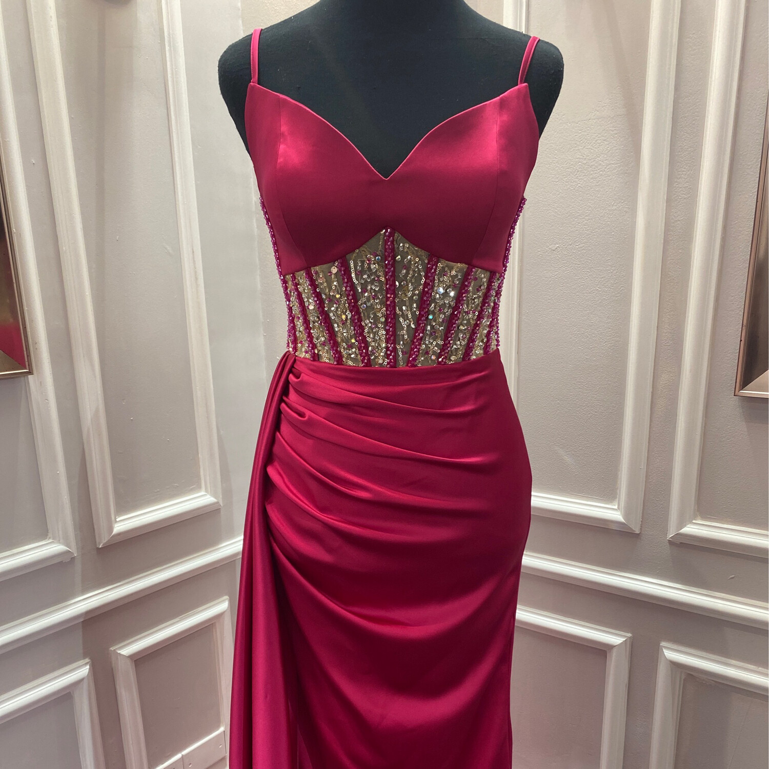 VESTIDO LARGO - ROSADO - TALLA 40