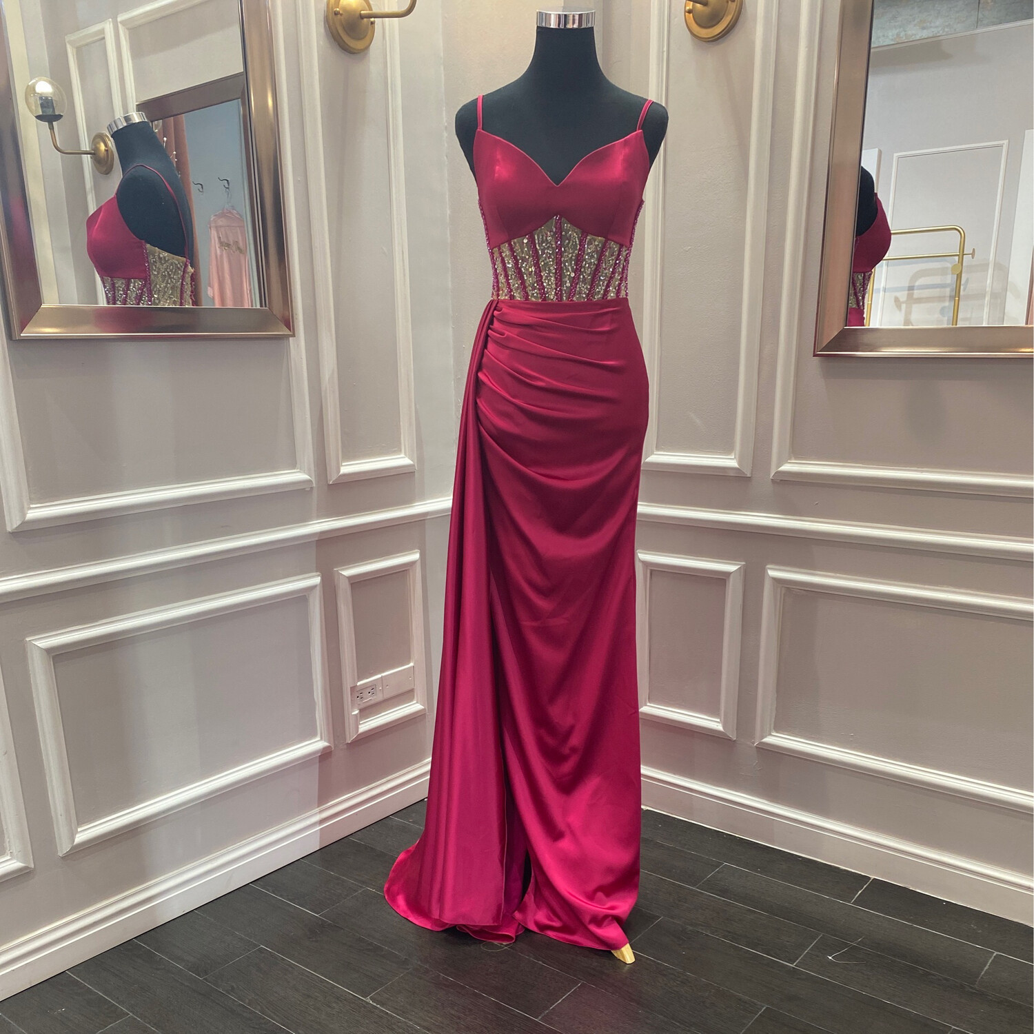 VESTIDO LARGO - ROSADO - TALLA 40