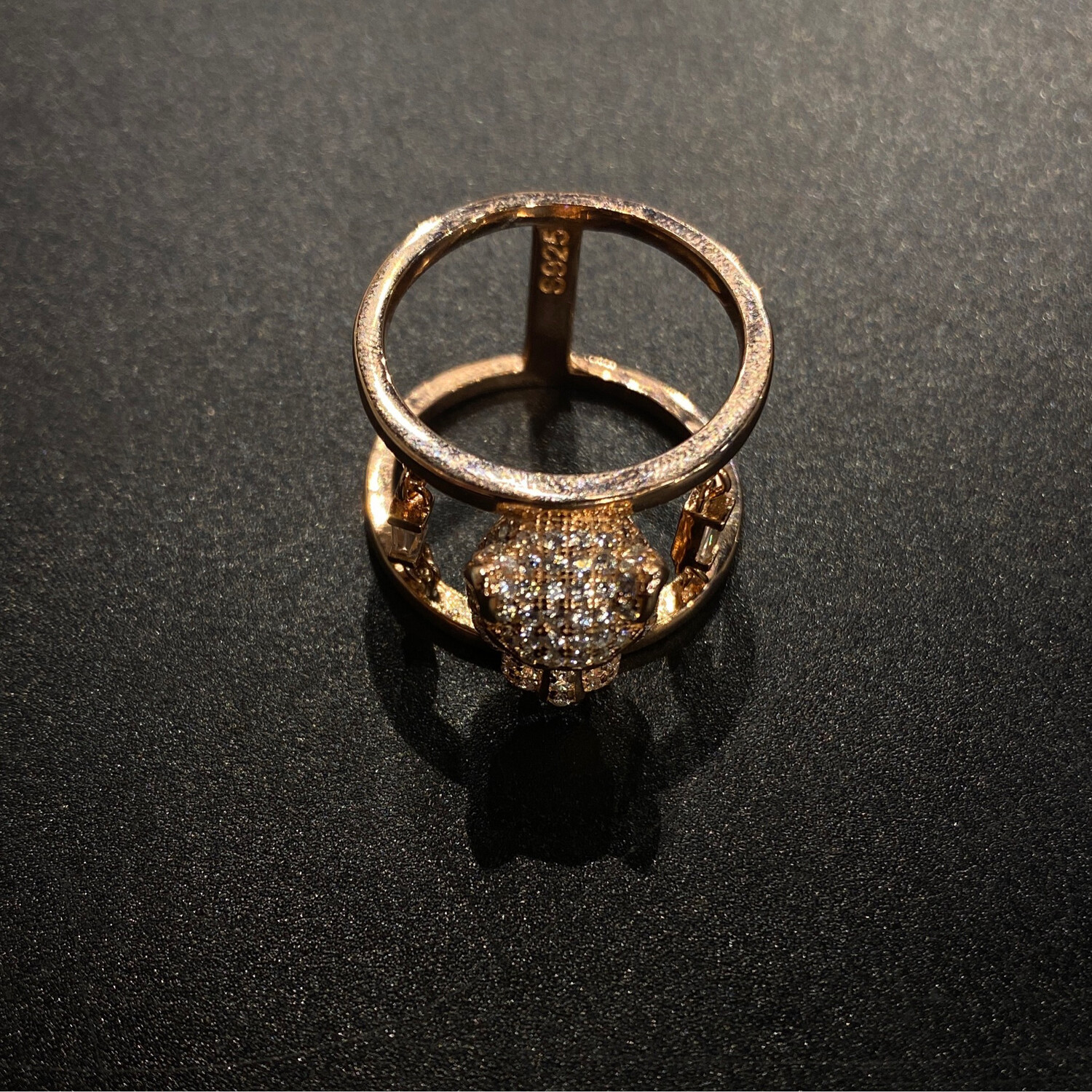 ANILLO ROSE GOLD - TIGRE CON OJOS VERDES
