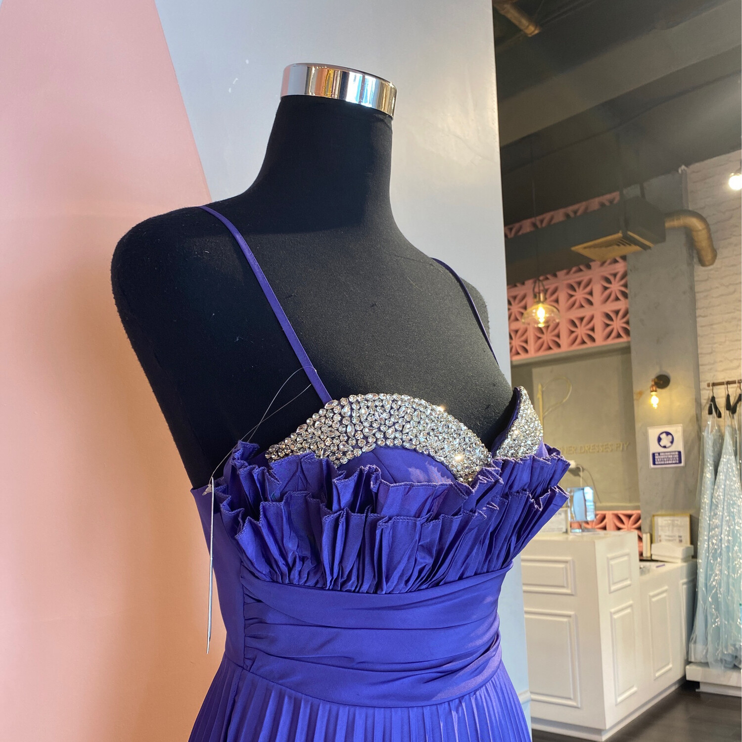 Vestido Largo,	Morado 	,Talla	40