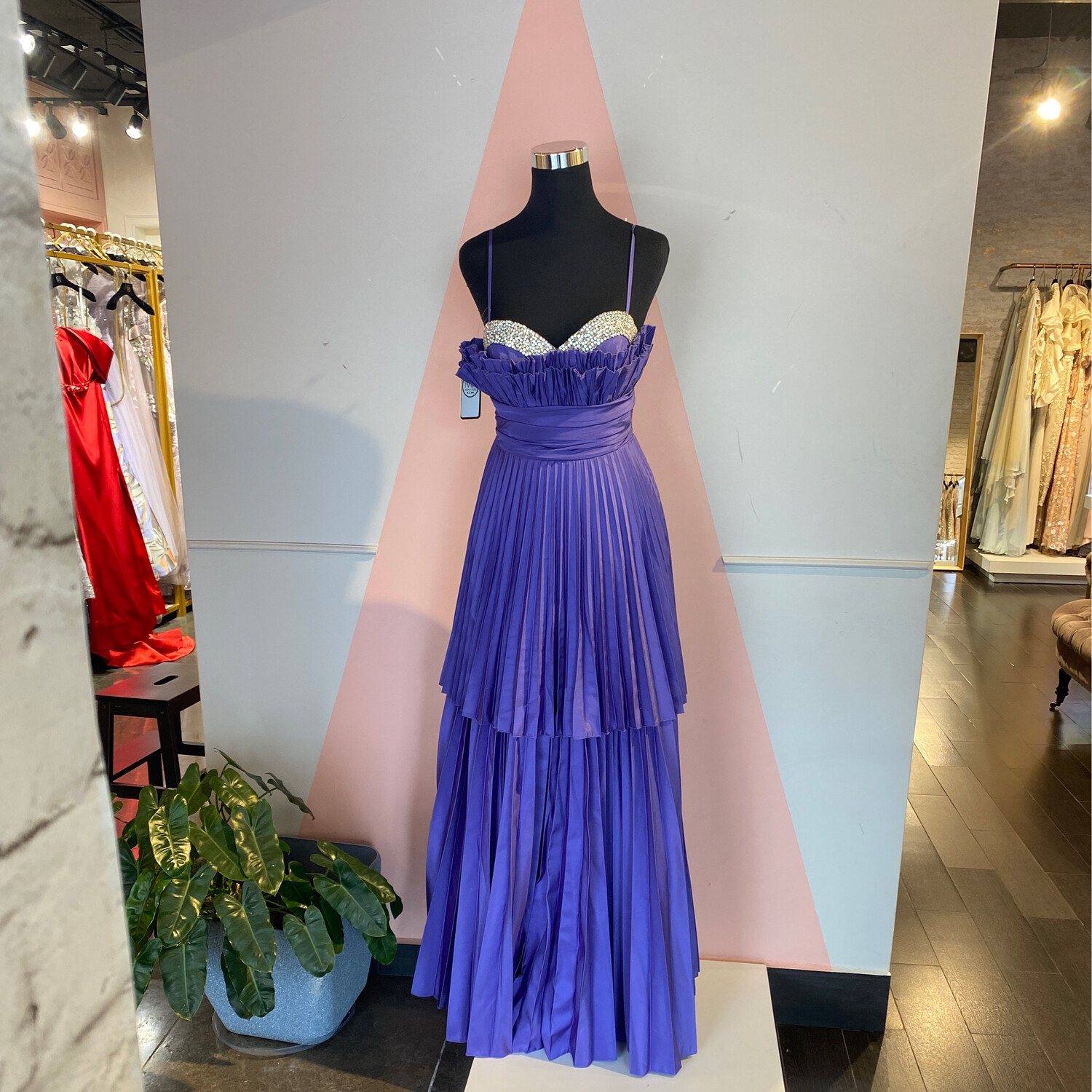 Vestido Largo,	Morado 	,Talla	40